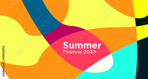Fototapeta Vector colorful abstract fluid background for summer festival 2023