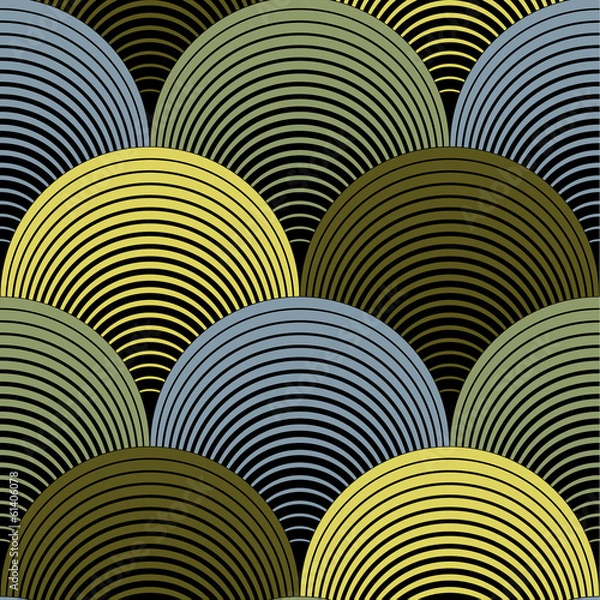 Fototapeta Ornate Geometric Petals Grid, Abstract Vector Seamless Pattern