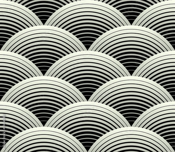 Fototapeta Ornate Geometric Petals Grid, Abstract Vector Seamless Pattern