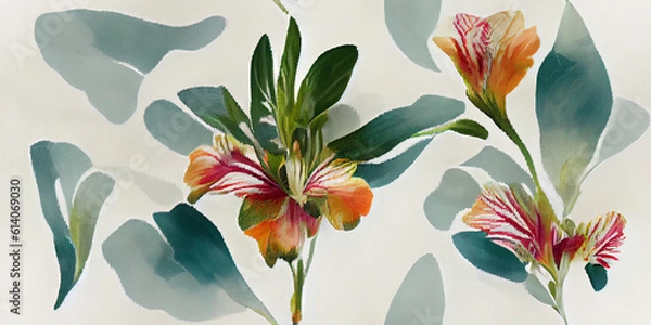 Fototapeta seamless pattern with flowers