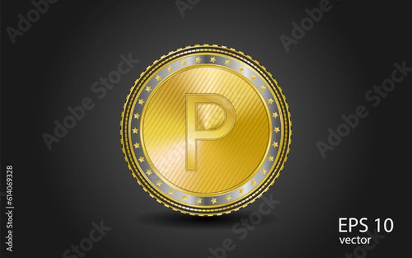 Obraz Emblem Letter P Weaving Circle Monogram Graceful Template