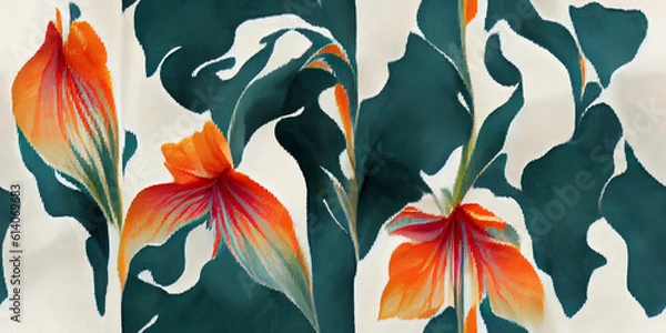 Fototapeta seamless pattern with flowers