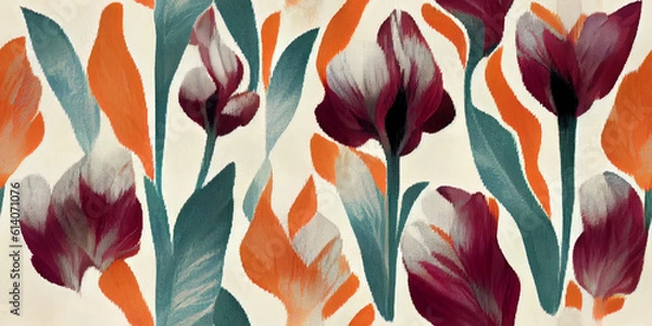 Fototapeta seamless pattern with flowers