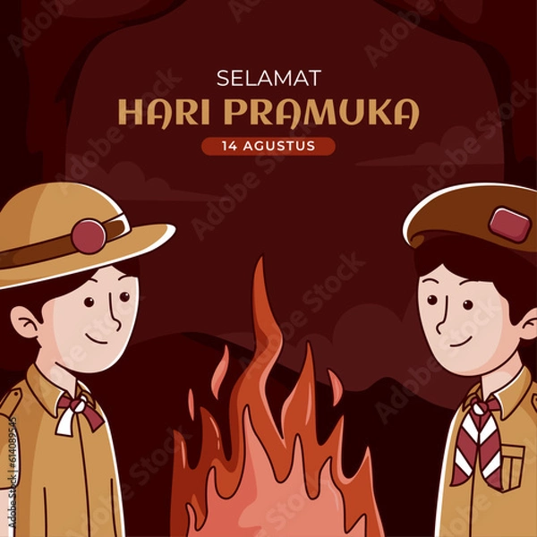 Obraz pramuka day illustration