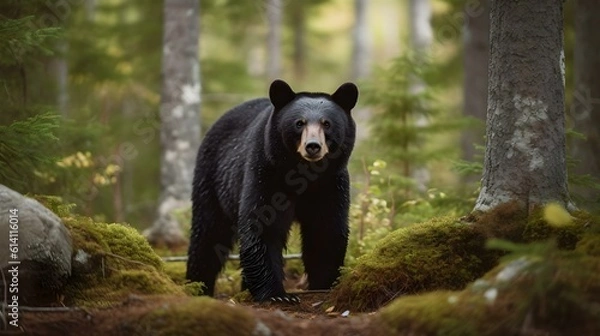 Obraz Black Bear in the Forest