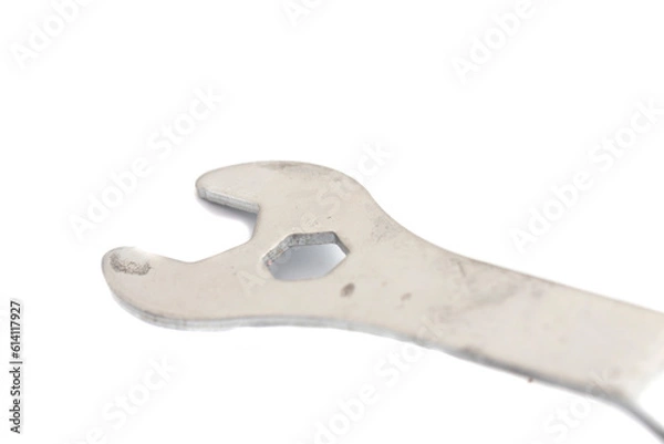 Fototapeta Close Up of an Spanner wrench isolated on a transparent background. A wrench or spanner is a tool used to provide grip