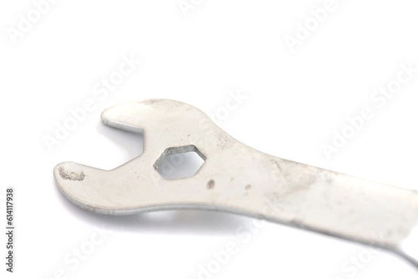 Fototapeta Close Up of an Spanner wrench isolated on a transparent background. A wrench or spanner is a tool used to provide grip