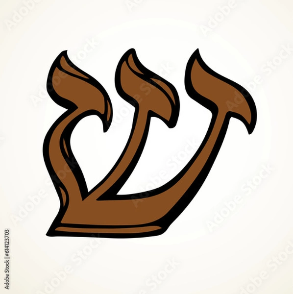 Fototapeta Vector drawing. Hebrew letter icon