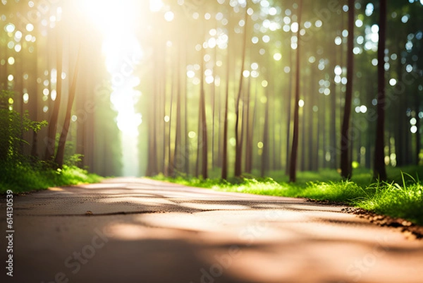 Obraz morning in the forest  created using AI Generative Technology