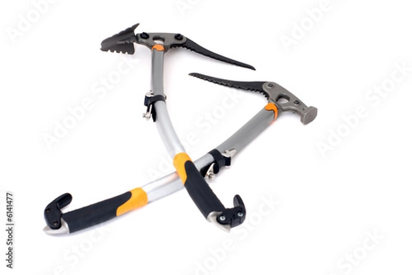 Fototapeta Pair of ice axes isolated on white background