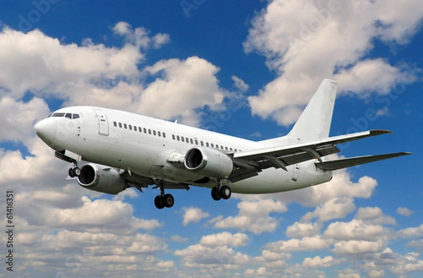 Obraz white plane landing