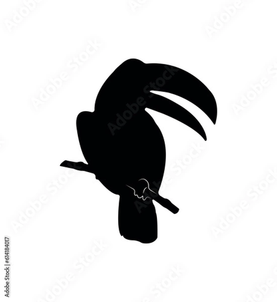 Obraz Vector flat toucan silhouette isolated on white background
