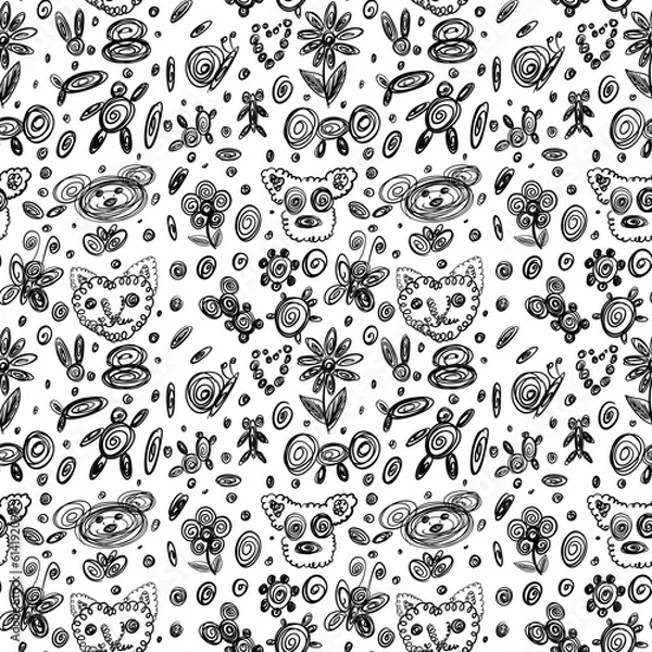 Fototapeta The black and white pattern 