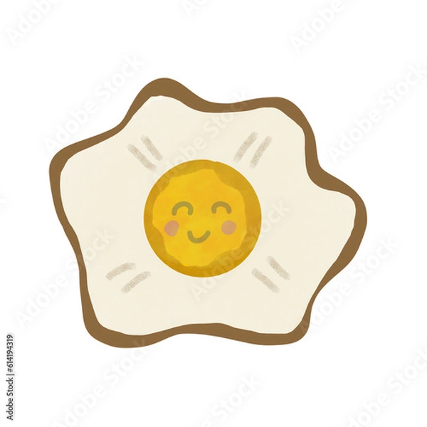Obraz fried egg on a white background