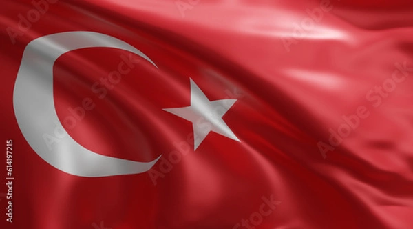 Obraz Turkish Flag 3d rendering