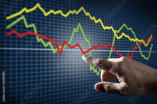 Fototapeta Touching Stock Market Chart