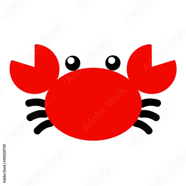 Obraz Cute crab flat vector illustration