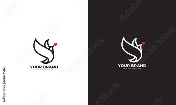 Obraz Flying pigeon logo design, vector graphic