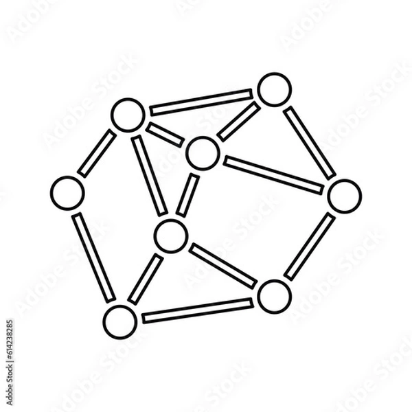 Fototapeta Distributed Network Line Icon. Line, outline design.