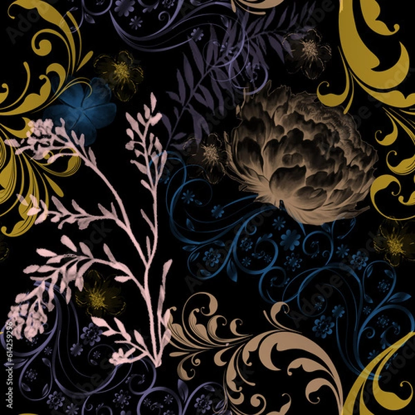 Obraz floral seamlees pattern