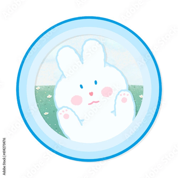 Obraz chubby bunny little cute rabbit love carrot happy in every day