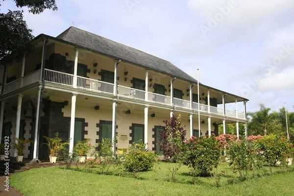 Obraz maison coloniale jardin pamplemousse ile Maurice