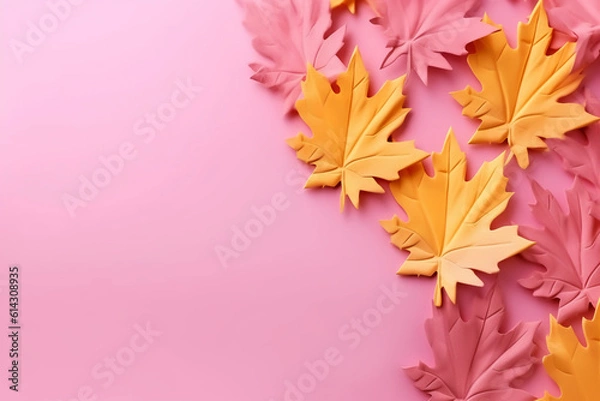 Obraz 컬러풀한 가을 패션 컨셉 파스텔 배경. 인공지능 생성