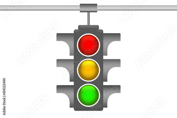 Fototapeta Traffic lights isolated on white background