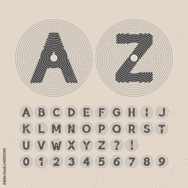 Obraz Abstract Line Circle Font and Numbers, Eps 10 Vector