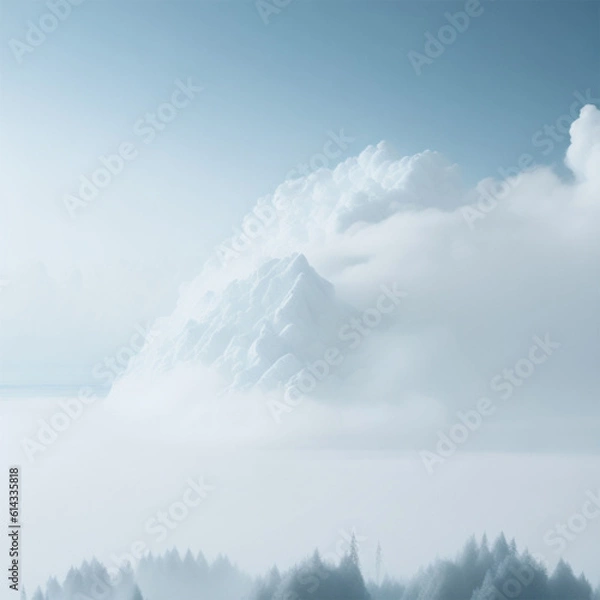 Obraz white_fog_sky. Generative AI