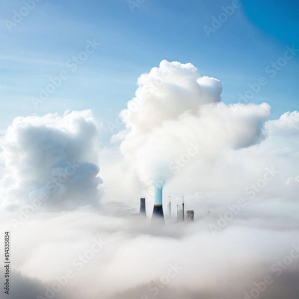 Obraz white_fog_sky. Generative AI