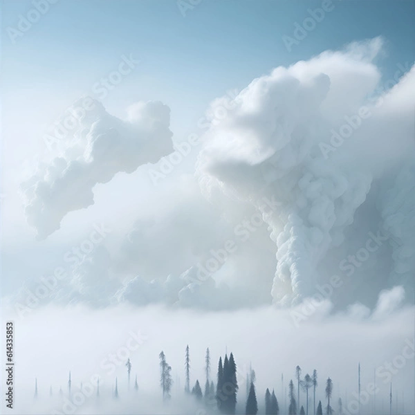 Obraz white_fog_sky. Generative AI