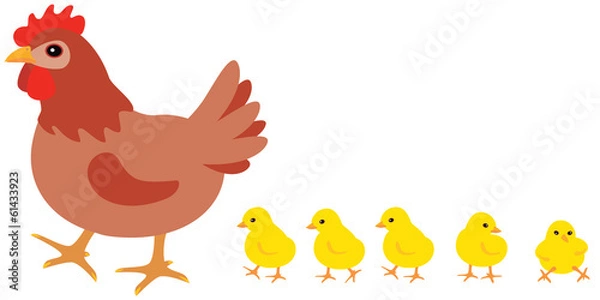 Obraz Kura i pisklęta