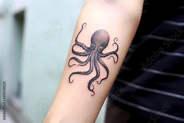 Obraz Octopus tattoo design for men or women. Generative AI.