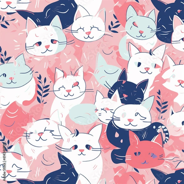 Obraz Cute background wallpaper with cartoon cat image