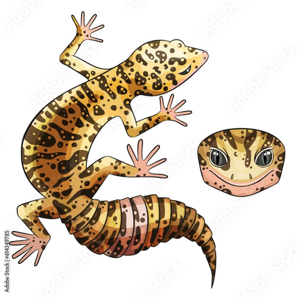 Fototapeta Vector illustration of an eublefar. Leopard gecko wild type