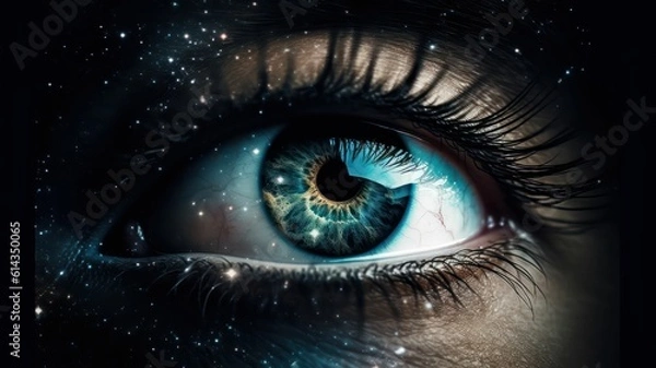Obraz open eye space. Generative AI