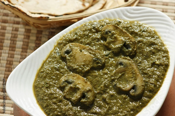 Obraz Saag Mushroom it is a north Indian vegetable