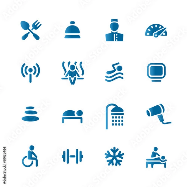 Obraz Hotel SPA, set icon