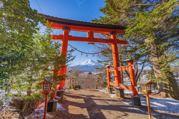 Obraz 富士山と鳥居