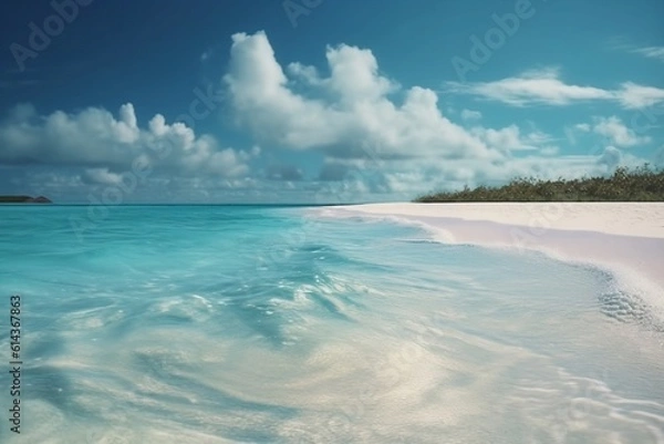 Obraz beach with sky and clouds. 