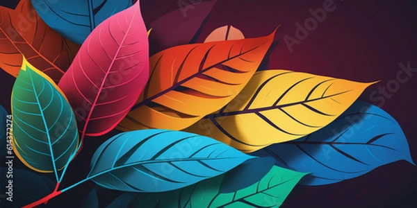 Obraz colorful leaves, abstract background 