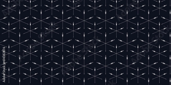 Obraz Vector beige color native aztec rhombus geometric shape seamless background. Ethnic, tribal, ikat, batik pattern design. Use for fabric, textile, interior decoration elements, upholstery, wrapping.