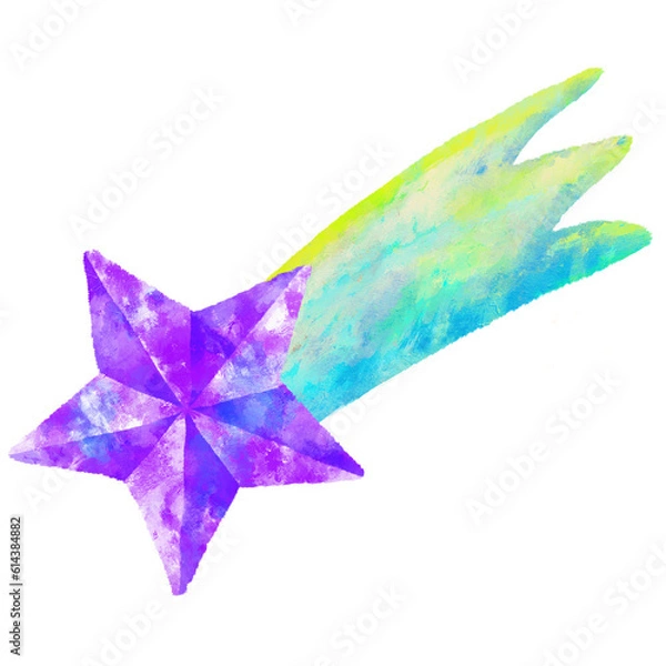 Obraz 星　流れ星　水彩　手描き