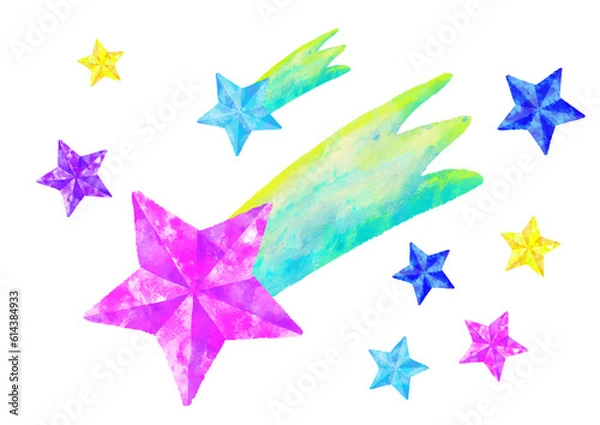 Obraz 星　流れ星　水彩　手描き