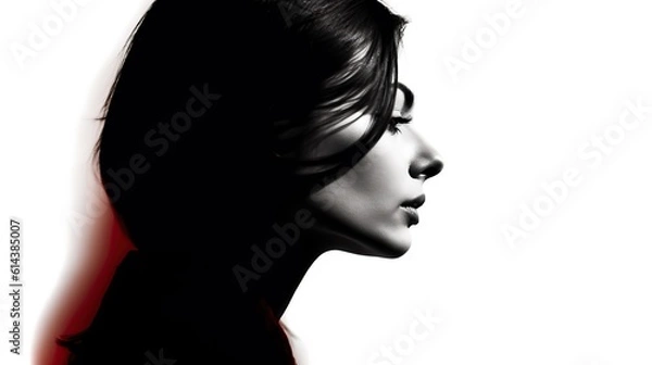 Fototapeta An illustration of a fashion portrait  combined with abstract art., AI Generated