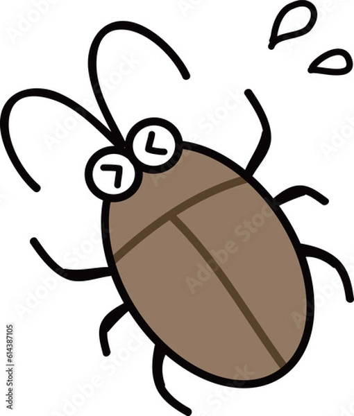 Obraz 弱っているゴキブリのイラスト
