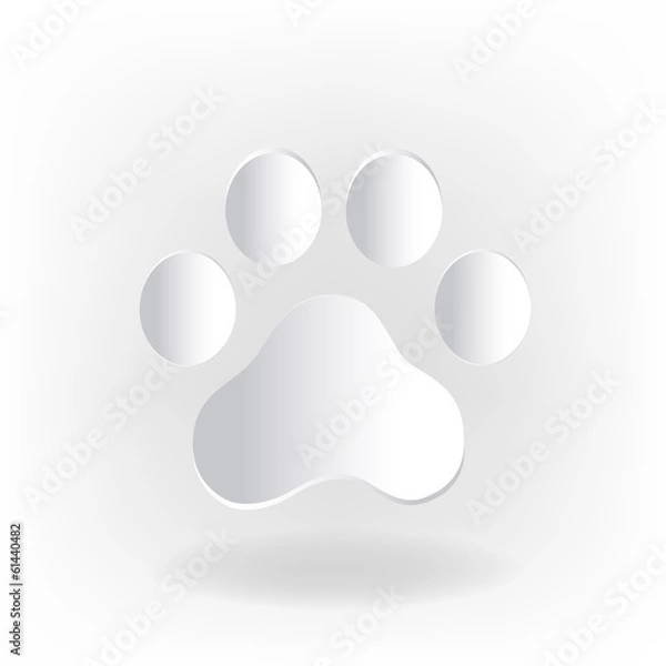 Obraz 3d foot print dog