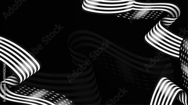 Fototapeta Vector black realistic flag flat gradient us america flag