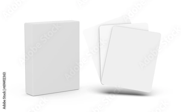 Fototapeta Blank Game Box With Blank White Cards 3D Rendering
